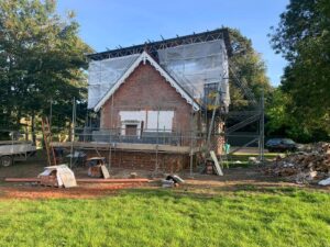 Temporary roof covering, The Street, Houghton, BN18