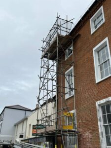 Emergency tower to replace roof tiles, Arundel, BN18