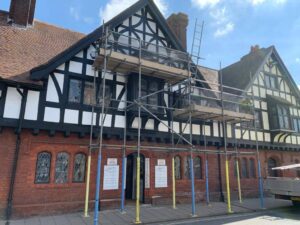 Platforms to access leadwork & bay window, High Street, Arundel