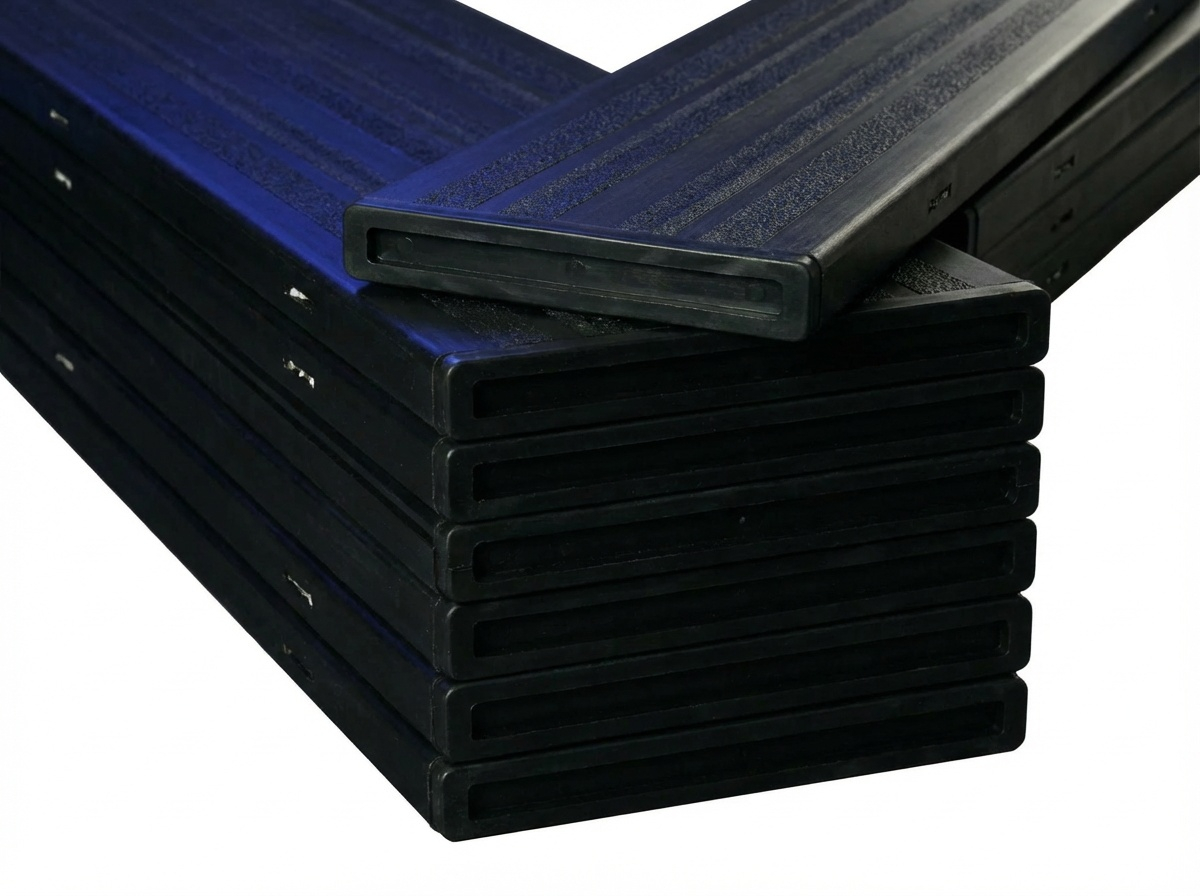 13ft (3.9m) heavy-duty plastic scaffold board with anti-slip ribbed texture and sturdy end protectors – ideal for larger spans and industrial scaffolding setups